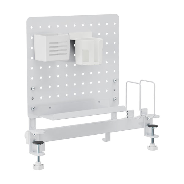 Schreibtisch-Organizer Sauda zum Anklemmen 50x50 cm Stahl Weiß [en.casa]