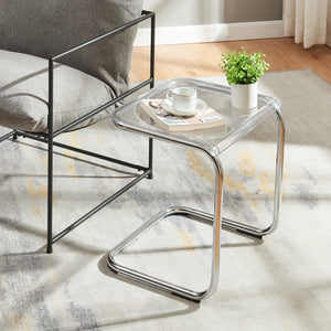 Beistelltisch Brosa 44x37x48 cm Transparent [en.casa]