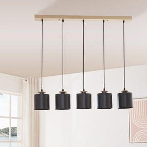 Hängeleuchte Posdand 130x90x14 cm Holz/Schwarz [lux.pro]