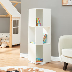 Drehbares Bücherregal Fjelmarirg 109x34x34 cm Weiß [en.casa]