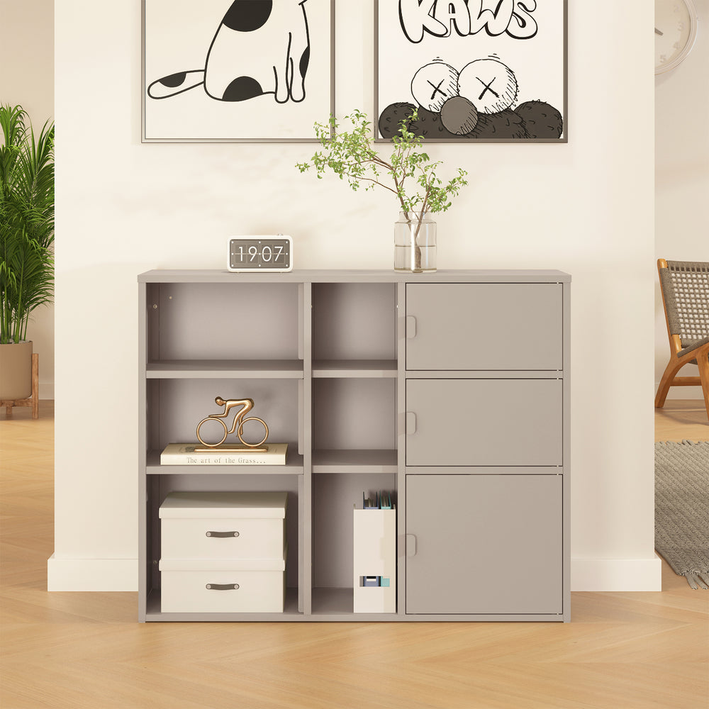 Aktenschrank Kliri Stahl 100x32x81 cm Kamelfarben [en.casa]