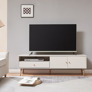 Fernsehschrank Hallevil 150x39x45 cm Hellgrau [en.casa]