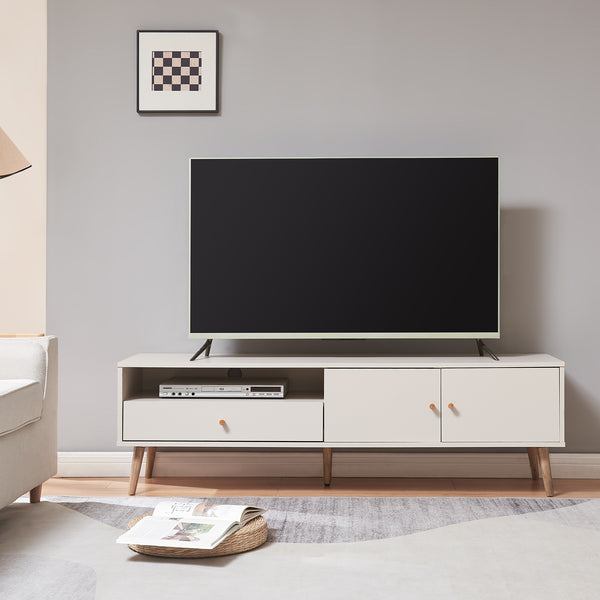Fernsehschrank Hallevil 150x39x45 cm Hellgrau [en.casa]