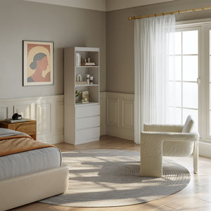 Bücherregal Les mit 3 Schubladen 180x60x35 cm Weiß [en.casa]