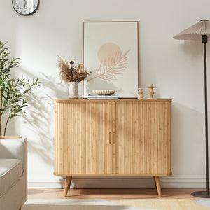 Beistellschrank Nordkapp 100x40x80 cm Bambus [en.casa]