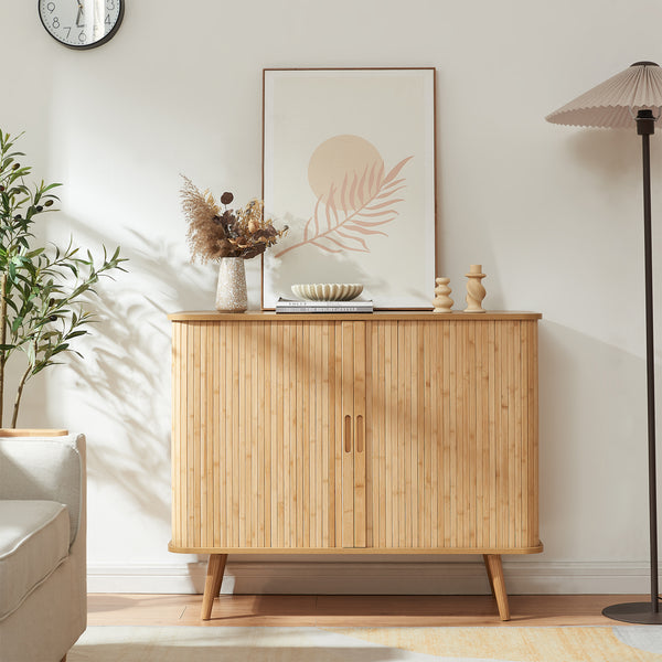 Beistellschrank Nordkapp 100x40x80 cm Bambus [en.casa]