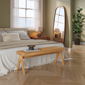 Sitzbank Lasdarvoo 120x35x45 cm Bambus Natur [en.casa]