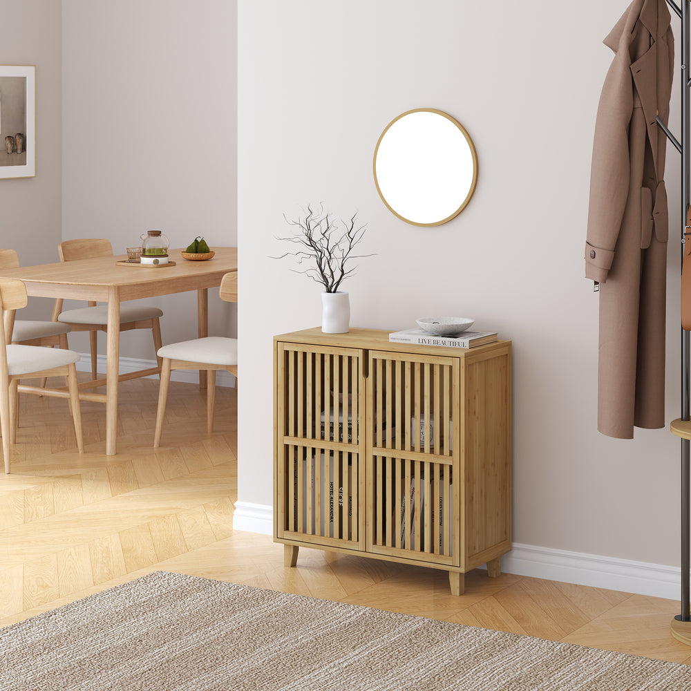 Beistellschrank Sirgerg 77x72x33 cm Bambus Natur [en.casa]