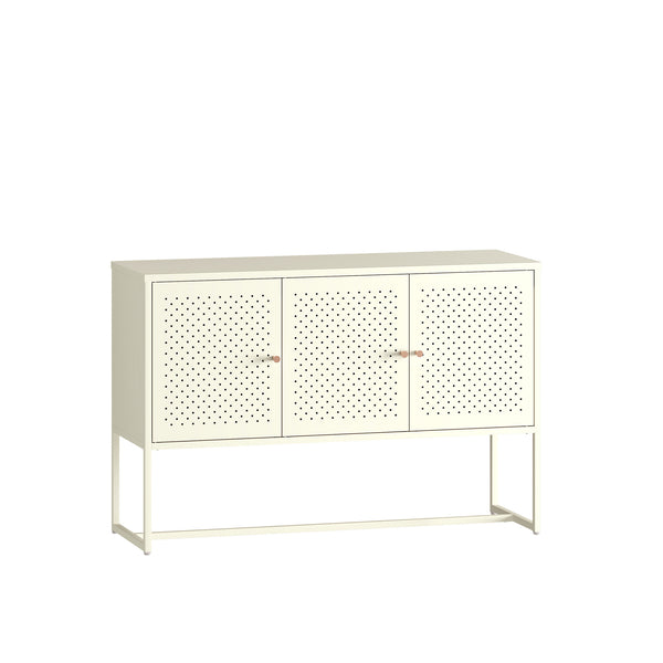 Sideboard Viitasaari 120x40x80 cm Stahl Cremeweiß [en.casa]