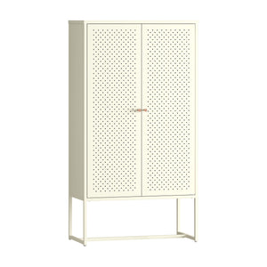 Highboard Viitasaari 150x80x40 cm Stahl Cremeweiß [en.casa]