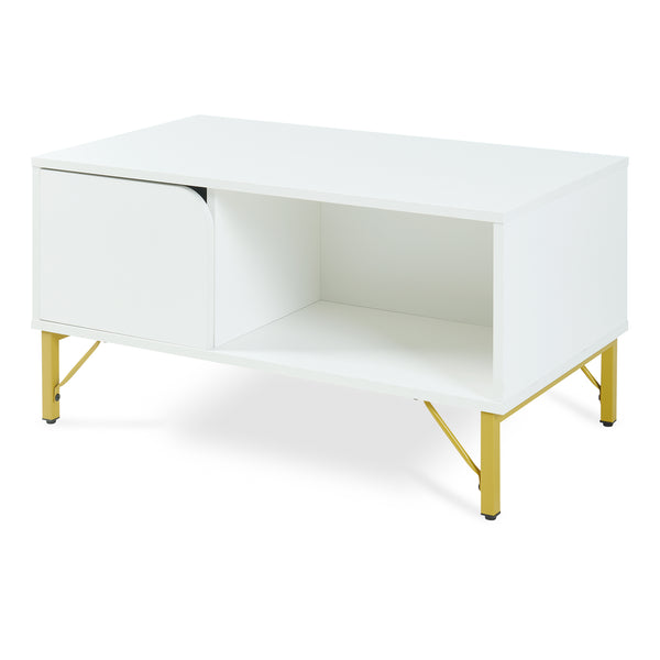 Couchtisch Reyri 80x45x42 cm Weiß/Goldfarben