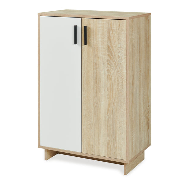 Beistellschrank Kenta 90x60x35 cm Sonoma-Eicheoptik/Weiß [en.casa]