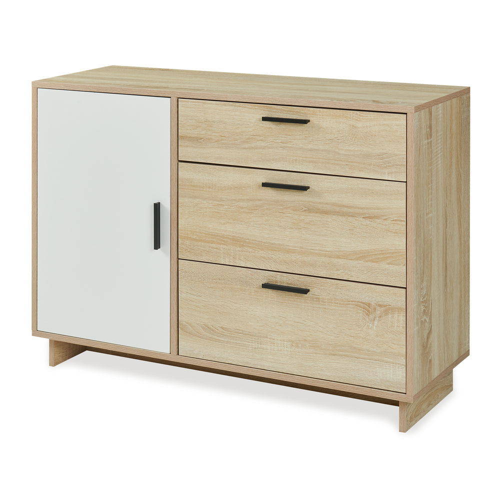 Sideboard Kenta 100x35x72 cm Sonoma-Eicheoptik/Weiß [en.casa]