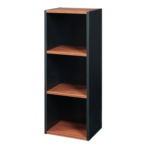 Bücherregal 'Trond' mit 3 offenen Fächern 80 x 30 x 23 cm Schwarz/Walnussoptik