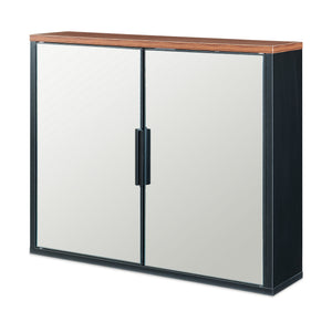 Spiegelschrank Trond 50x60x15 cm Schwarz/Walnussoptik [en.casa]