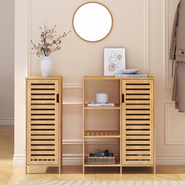 Beistellschrank Hakseri 2-tlg. 87x99x33 cm Bambus Natur [en.casa]