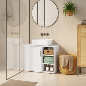 Waschbeckenunterschrank Kulaik 51x60x32 cm Weiß [en.casa]