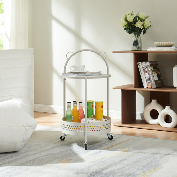 Servierwagen Jässaatka Stahl 76x40 cm Grau [en.casa]