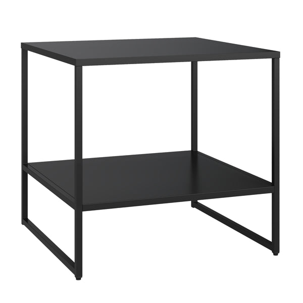 Beistelltisch Salsnes 53x51x51 cm mit Ablage Stahl Schwarz [en.casa]