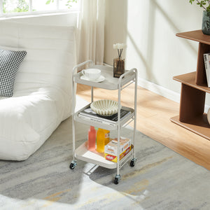 Servierwagen Kelevn 67x33x31 cm Stahl Grau [en.casa]
