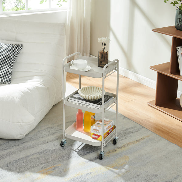 Servierwagen Kelevn 67x33x31 cm Stahl Grau [en.casa]