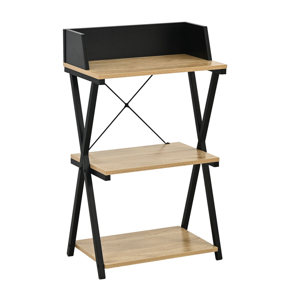 Standregal Kappespoo 84x50x30 cm Schwarz/Eicheoptik [en.casa]