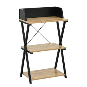 Standregal Kappespoo 84x50x30 cm Schwarz/Eicheoptik [en.casa]