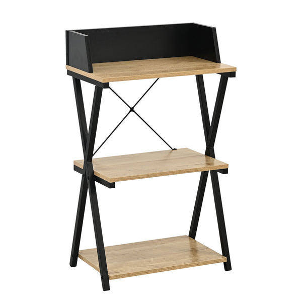 Standregal Kappespoo 84x50x30 cm Schwarz/Eicheoptik [en.casa]