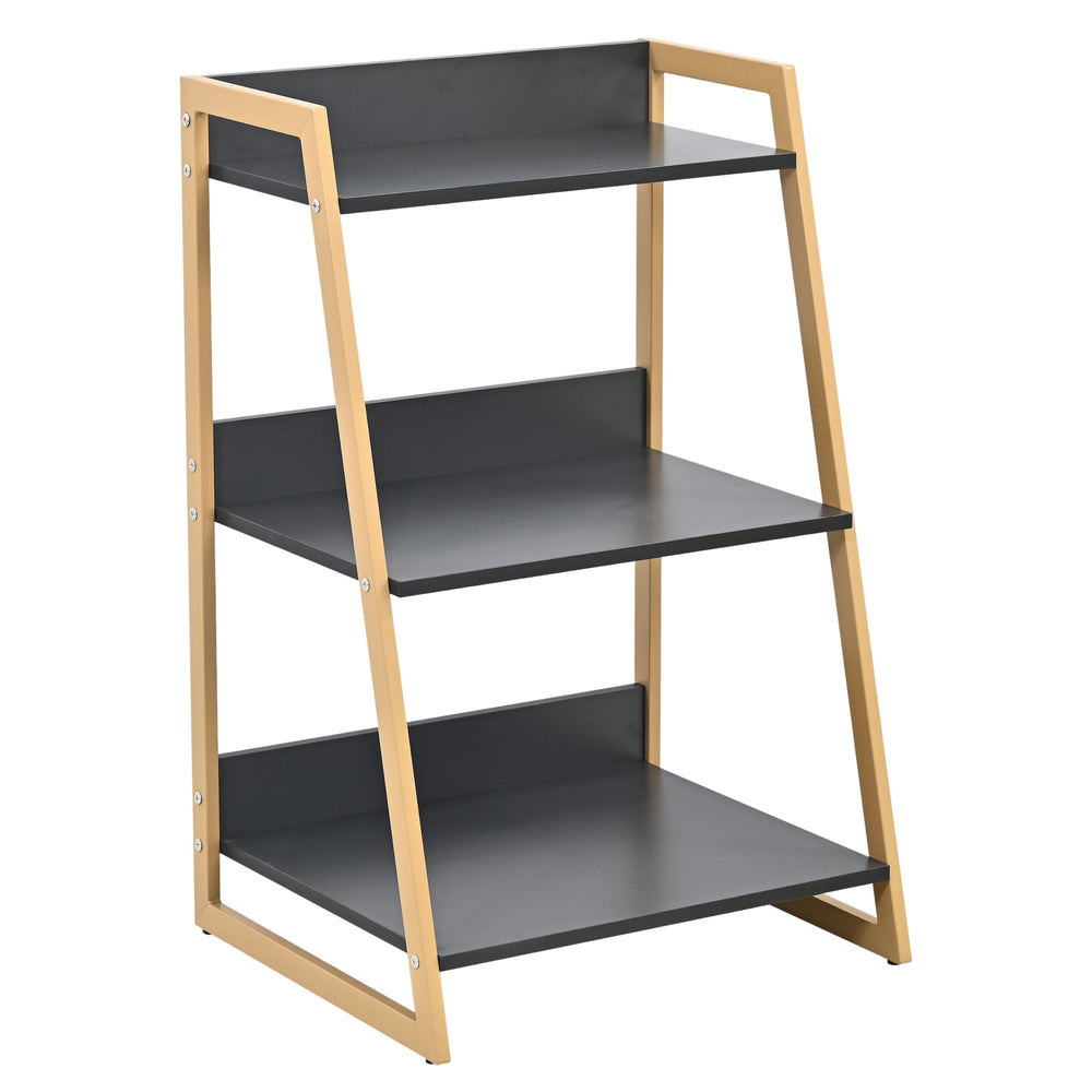 Leiterregal Kuomi 84x53x47 cm Beige/Dunkelgrau [en.casa]