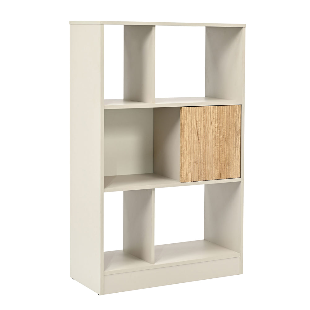 Bücherregal Karena 112x70x30 cm Cremeweiß/Eicheoptik [en.casa]