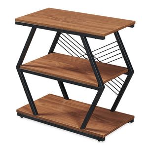Beistelltisch Nolarg 65x30x61 cm Schwarz/Walnussoptik [en.casa]
