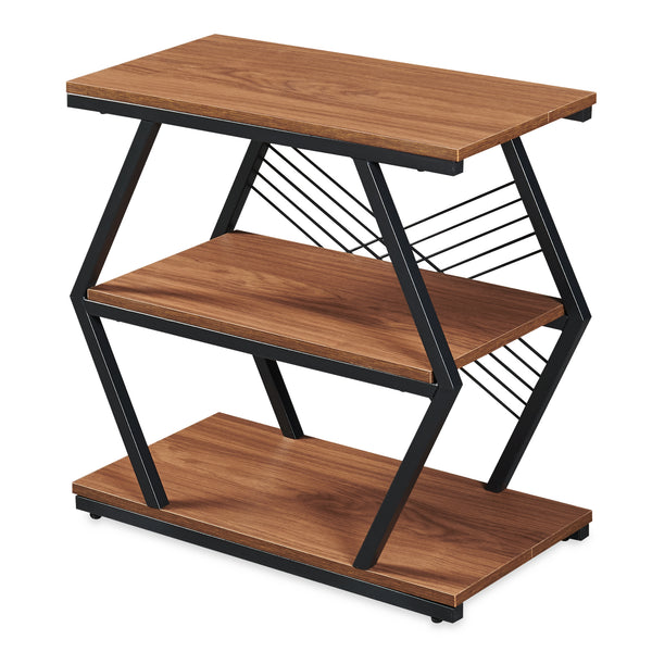 Beistelltisch Nolarg 65x30x61 cm Schwarz/Walnussoptik [en.casa]
