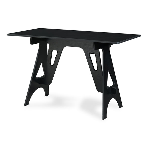 Schreibtisch Bostenenna 120x60x75 cm Schwarz mit Holzmaserung [en.casa]