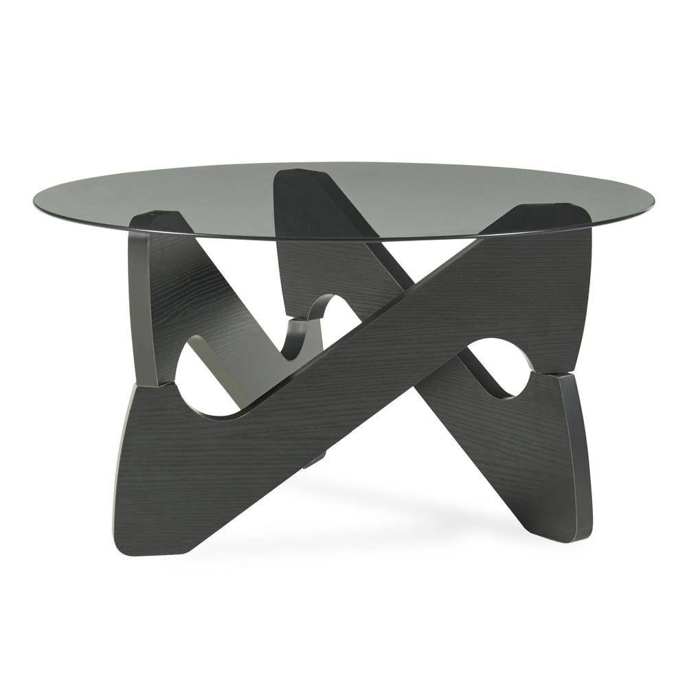 Couchtisch Reypio Ø70x35 cm Schwarz/Grau [en.casa]