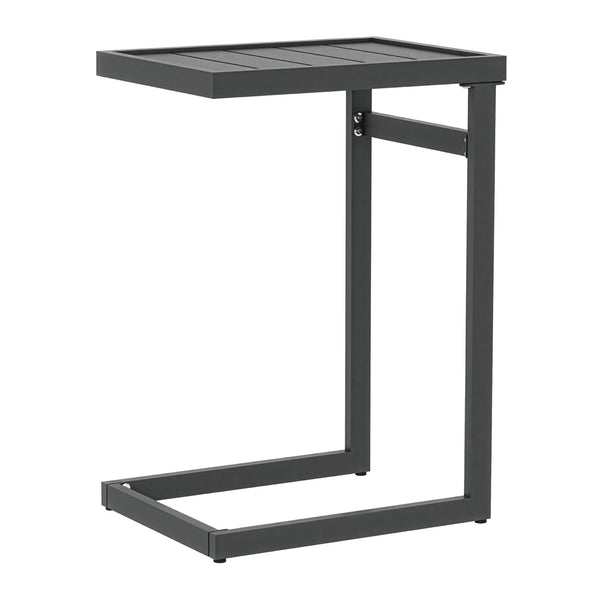 Outdoor Beistelltisch Gaby Stahl 58x40x30 cm Anthrazitgrau [casa.pro]