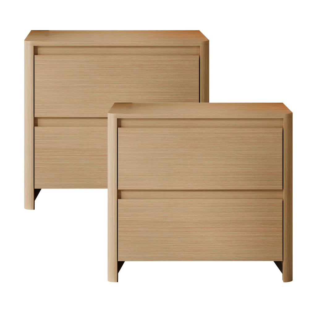 Nachttisch Takranmaa 2er Set 54x60x40 cm Eicheoptik [en.casa]