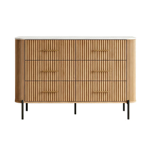 Kommode Kokunse mit 6 Schubladen 120x42x78 cm Eicheoptik [en.casa]