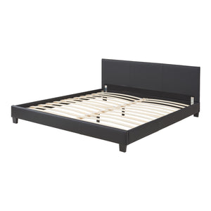 Kunstlederbett 180x200 cm Schwarz Corium