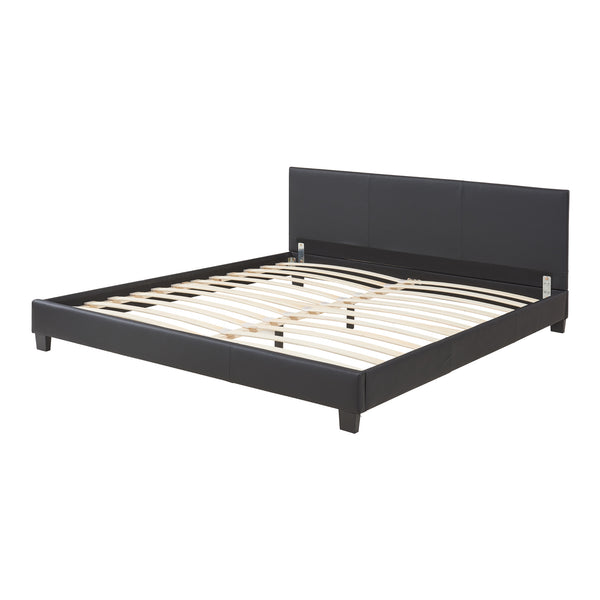 Kunstlederbett Albacete 180x200cm Schwarz Corium