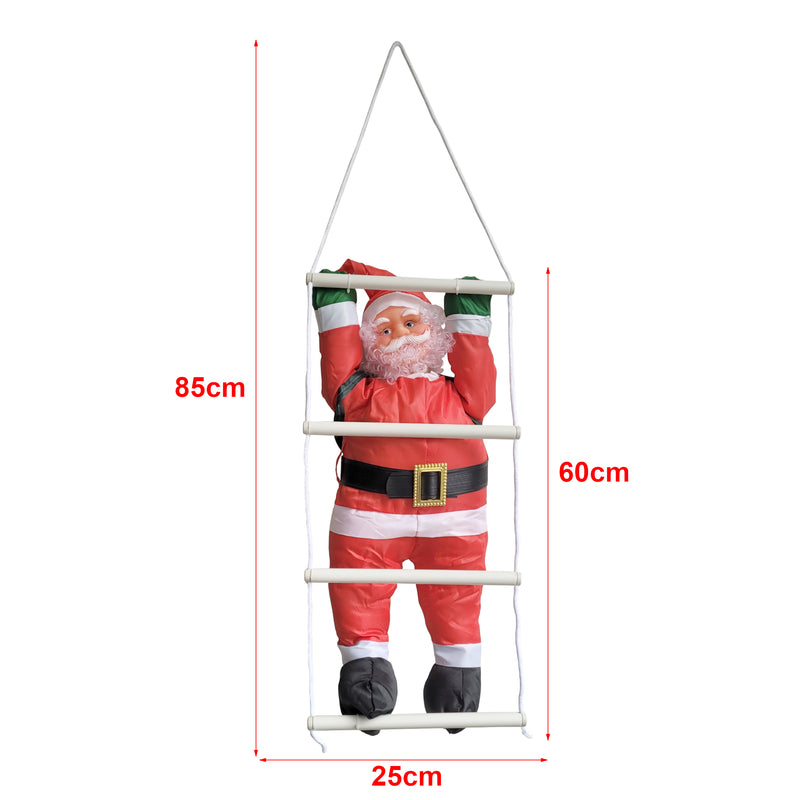Maßskizze Weihnachtsmann auf Leiter 60 cm [lux.pro]