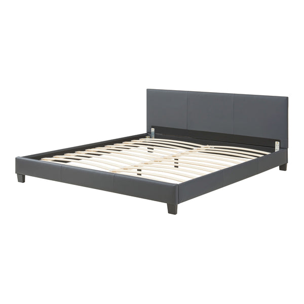 Kunstlederbett Albacete 180x200cm Dunkelgrau Corium
