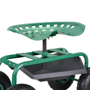 Fahrbarer Gartensitz bis 135kg Grün pro.tec