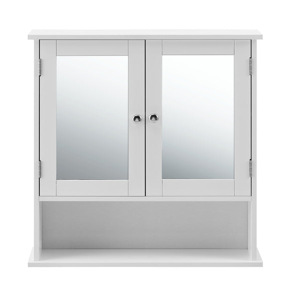 Badezimmerschrank Locust 58x56x13 cm Weiß [en.casa]