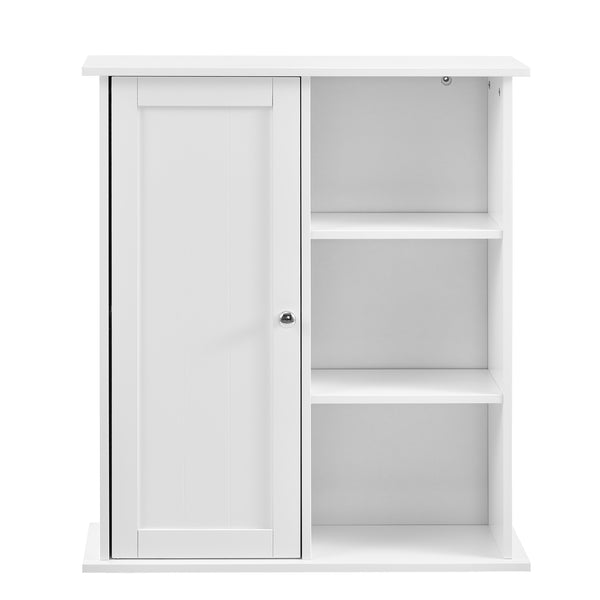 Badezimmerschrank Anderlecht 71x60x18 cm Regal mit Ablagen Weiß en.caa