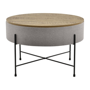 Couchtisch Tauranga Rund Wallnussoptik/Grau en.casa