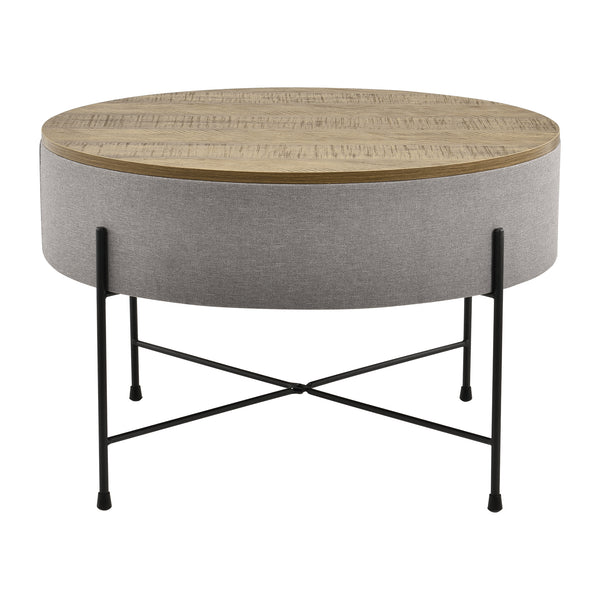Couchtisch Tauranga Rund Wallnussoptik/Grau en.casa