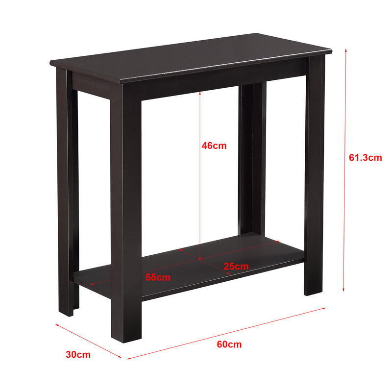 Maßskizze Beistelltisch Chur 60 x 30 x 61,3 cm braun en.casa