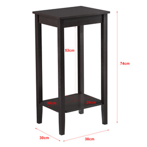 Beistelltisch Thun 74x38x30 cm MDF Kaffeefarben en.casa