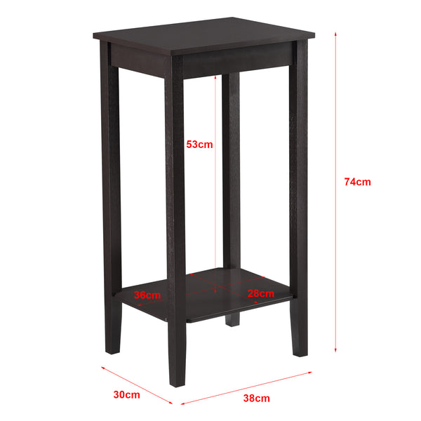 Beistelltisch Thun 74x38x30 cm MDF Kaffeefarben en.casa