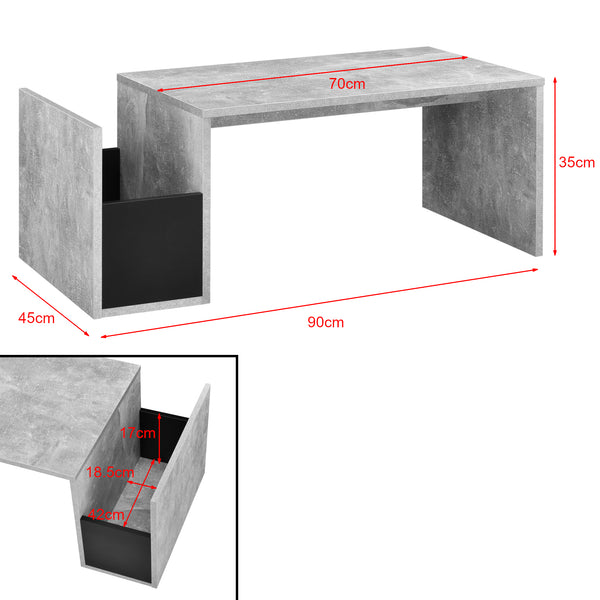 Couchtisch Bollnäs 90x45x35 cm mit Ablagefach versch. Farben en.casa
